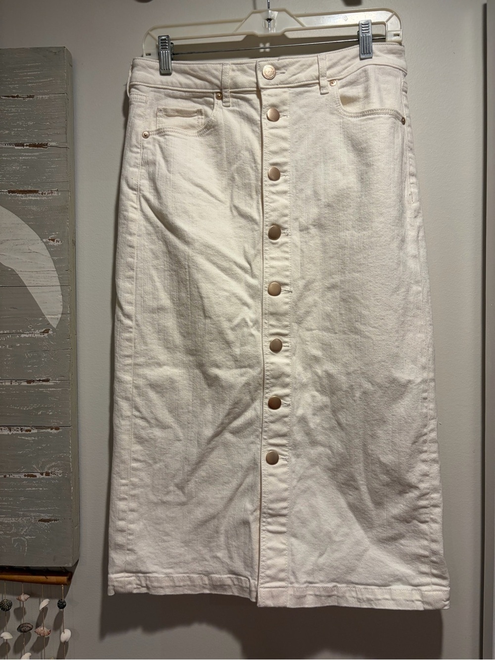 Loft Outlet Denim Button Up Skirt